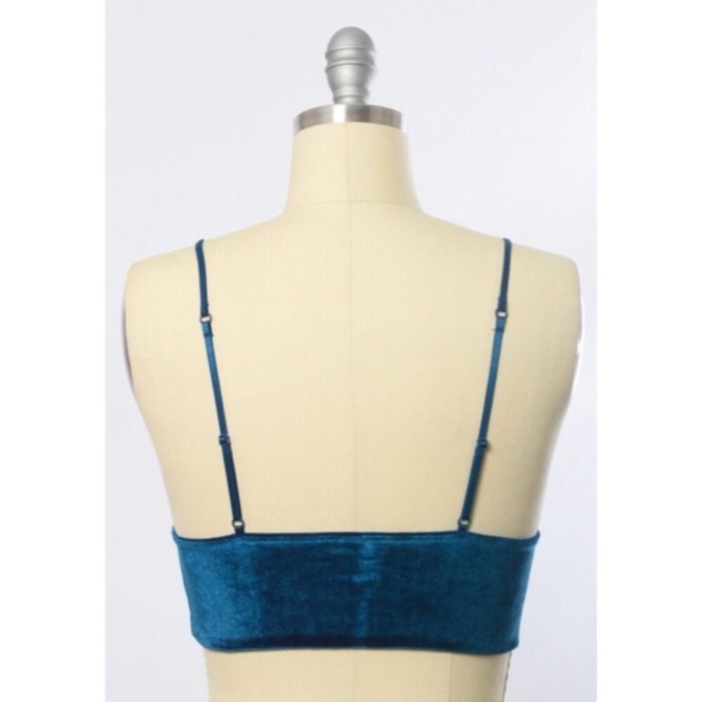 Teal velvet bralette - Picture 4 of 4